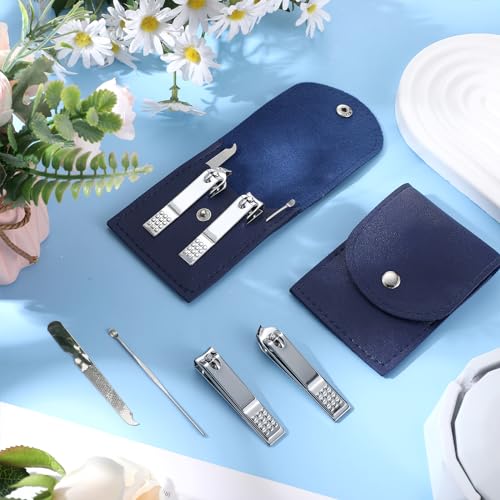 Geosar 50 Set Travel Manicure Kit Bulk Professional Nail Clippers Pedicure Nail Care Tools Grooming Stainless Steel Set with Portable Travel Case, Gift for Christmas Men Women(Navy Blue) - color: Navy Blue