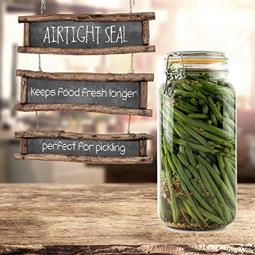 Glass Jar with Airtight Lid 67 oz - size: 67 oz