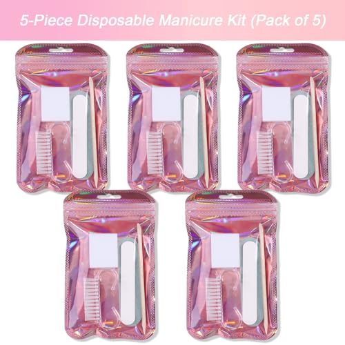 5PCS Disposable Manicure Kit, Single Use Mini Nail Care Tools - color: #2