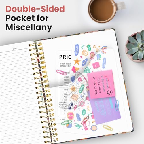 Taja Cute Large Spiral Lined Notebook for Work with 5 Removable Dividers - color: A-Garden