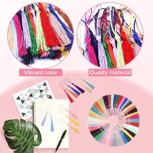 225 Pcs Bookmark Tassels, 45 Colors Bulk Tassels for Crafts, Jewelry Making