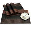 SHACOS Placemats Set of 4 Woven Vinyl Table Mats Place Mats for Dining Table Heat Resistant Wipe Clean (4, Ombre Coffee Black) - color: Ombre Coffee Black, size: Set of 4