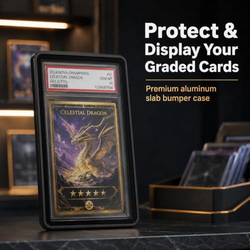 PSA Slab Case, Magnetic 9-Point Lock Display Protector, Black - color: Black