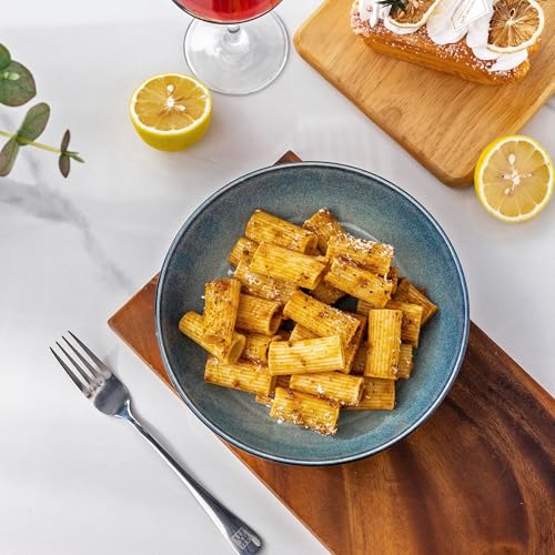 AmorArc 8.5’’ Ceramic Pasta Bowls Set of 4, 36oz Large Stoneware Bowls Set - color: Ceylon Blue, size: Set of 4