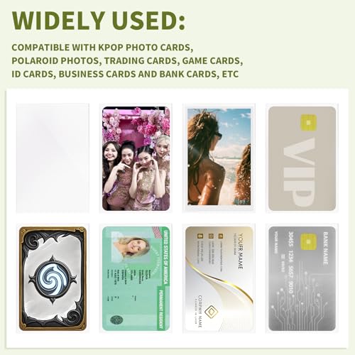 400 Pcs Kpop Photocard Sleeves Holder, 58 x 89 mm, Clear Plastic - style: Transparent Style