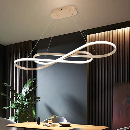 Electroplated Gold Modern LED Pendant Chandelier - color: Electroplated Gold, size: 39.37in