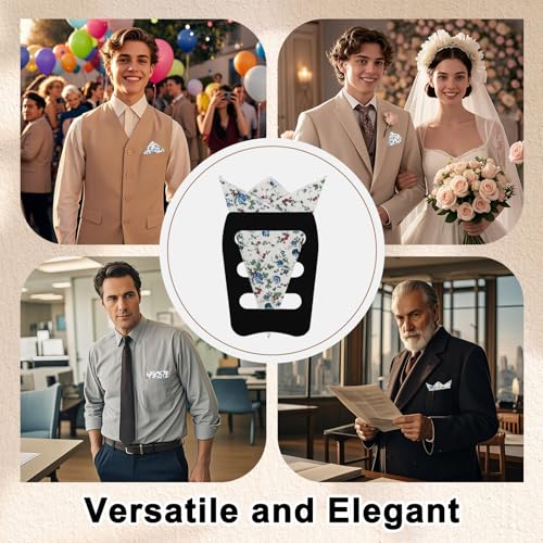 Cotton Floral Handkerchiefs for Men Wedding Evening Daily Work Prom - color: White,blue,green