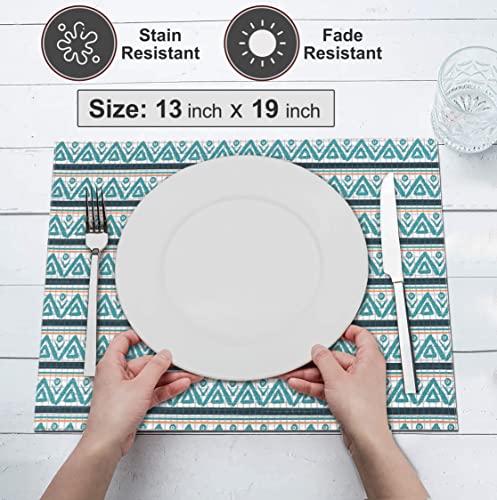 Ruvanti Placemats Set of 6, 100% Cotton Place Mats of 13"x19" – Kite - color: Kite