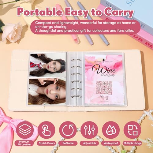 Pink Bows Photocard Binder 60 Card 10 Postcard Slots Kpop