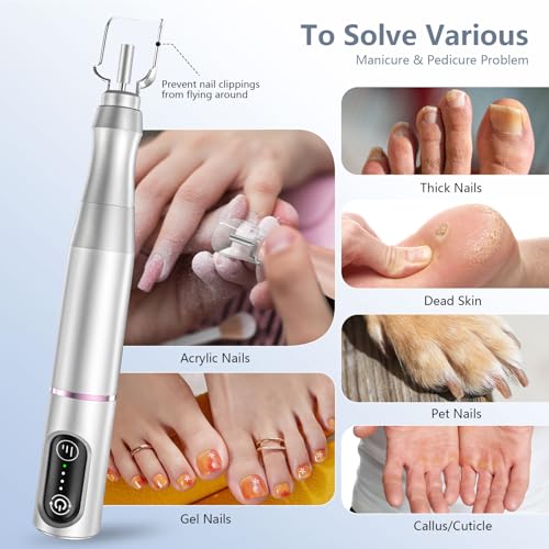TUOBEO Cordless Nail Drill Electric Nail File Kit, Rechargeable Efile Set - color: Silver