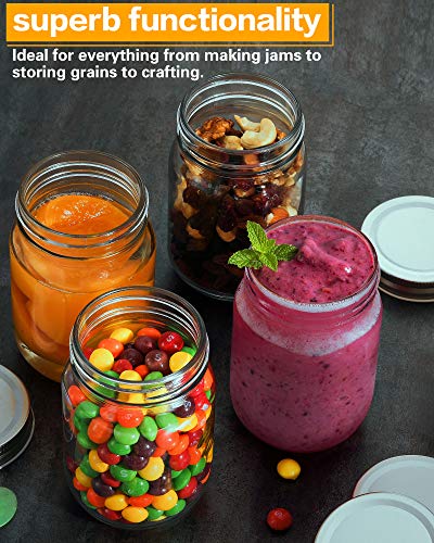 Rainforce 16 oz Mason Jars with Silver Lids 15 Pack Pint Glass Canning Jars - color: Silver