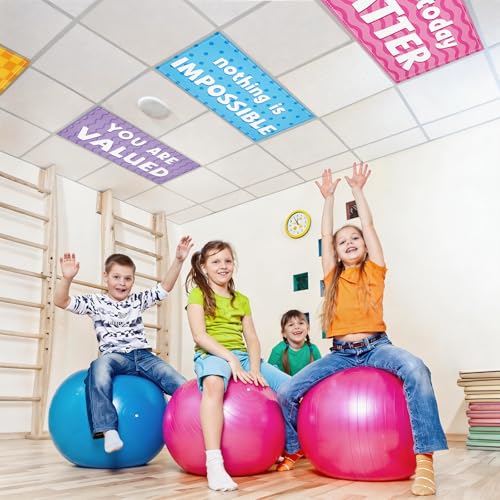 6 Pcs Fluorescent Light Covers with 60 Magnets Decorative for Classroom Ceiling Light 4 x 2 Feet Magnetic Lights Covers Filter Easy Install for Office Hospitals & Home Drop Ceiling Supplies (Positive) - color: Positive