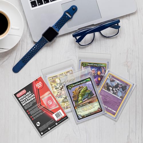 EVORETRO Resealable Team Bags for Trading Cards - 100 Pack Trading Card Team Bags for Toploaders & One-Touch (35pt–100pt) - Acid-Free Crystal Clear TCG Card Sleeves for Storage & Display - size: Resealable Team Bags (Pack of 100)