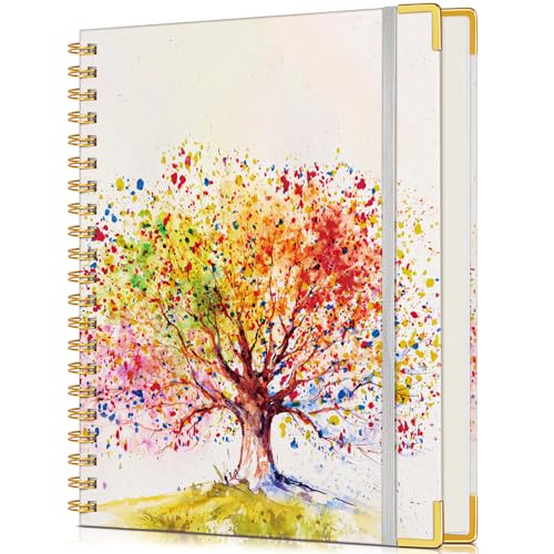 Lined Spiral Notebook Journal for Women, 150 Pages Cute Notebooks 5.75” x 8.38”, A5 Hardcover Spiral Journals with 100 GSM Thick Paper, College Ruled Notebook for Writing Work School, Colorful Tree of Life - color: Colorful Tree of Life