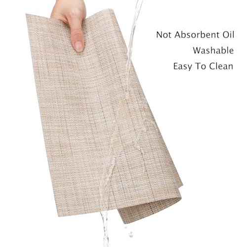 Myir JUN Placemats Set of 8 Kitchen and Dining Table Placemats - color: Beige, size: Set of 8