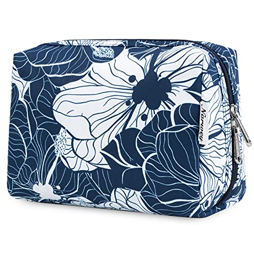 Narwey Makeup Bag Travel Toiletry Bag, Cosmetic Bag for Women Girls - color: Blue Lotus, style: Large
