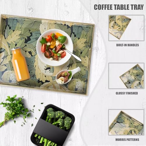 Spsyrine Plastic Serving Tray with Handles for Coffee Table, Acanthus - color: Multi G