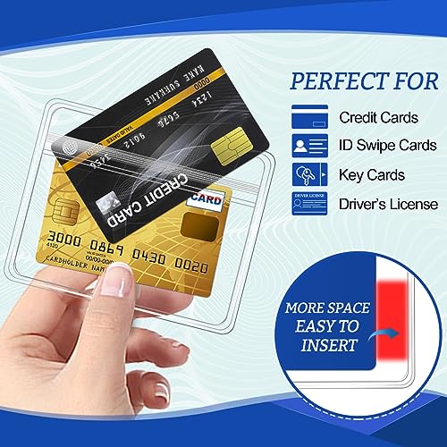 100Pcs Clear Plastic Extra Thick Horizontal Card Holders 4x3 Inch