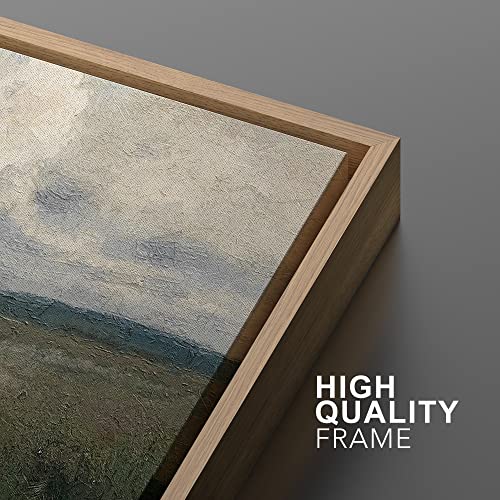MUDECOR Framed Canvas Print Wall Art Pastel Watercolor Country Field Western Wall Art Nature Wilderness Illustrations Fine Art Landscape Multicolor for Living Room, Bedroom, Office - 24"" x36 Natural - color: A03-2306-slm09, size: 36"L x 24"W