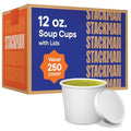 Eco-Friendly Paper Food Containers with Lids - 12 oz [250-Sets] Soup Cups - size: Bulk: 12 oz.