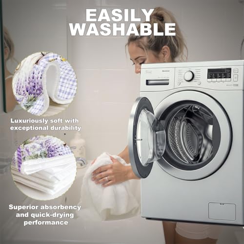 Lovdazzles 2 Pcs Purple Lavender Kitchen Towels Decorative Tea Towel - color: Multi 1597