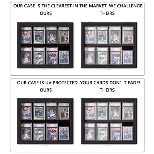 VERANI 8 Graded Card - Sports Baseball Card Display Case Wall Mount Black - size: Small-Horizontal-Black