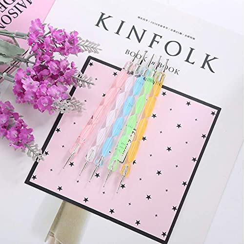 20pcs Nail Art Design Tools, 15pcs Painting Brushes Set with 5pcs Dotting Pens, BLACK … - color: Black Brushes with Dotting Pens