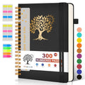 PERCUN B5 Spiral Notebook 300 Numbered Lined Pages Hardcover Journal 7"x10" - color: Black, size: B5 size (7in x 10in)