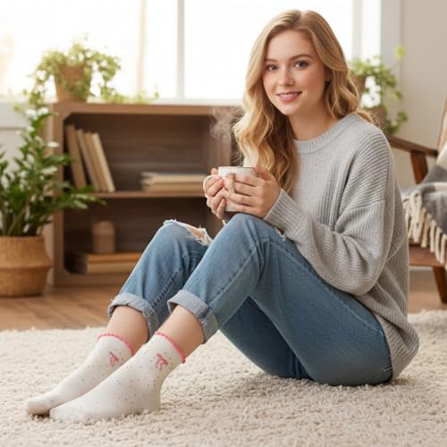 Chicingyou 10 Pairs Women Ruffle Socks Coquette Girly Frilly Cotton Crew Sock Bow Animal Heart Breathable Ankle Socks - color: Colorful, style: Coquette Bow