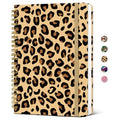 Taja Spiral Lined Journal for Women, Pretty Hardcover Journal Notebook, A5 - color: N-Leopard