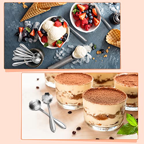 Eboot 40 Pcs SilverTea Spoons Set Stainless Steel Flower Coffee Spoons - color: Silver