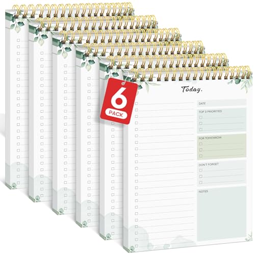 Taja To Do List Notepad, Undated Daily Planner for Work and Goal Setting - color: d-Nature, size: 6 Pack