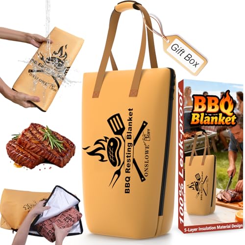 BBQ Blanket for Resting Meat - Meat Resting Bag of Washable Oxford Cloth - Insulated Brisket Resting Blanket for Turkey, Pork Shoulder & Beef - Gifts for Men, BBQ Lovers Gift (Brown New, 21 in) - color: Brown New, size: 21 in