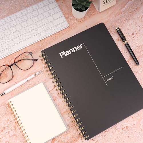 Undated Weekly Planner, 8.5" x 11", Dashboard Layout, Black - color: Black, size: 8.5" x 11" (Letter)