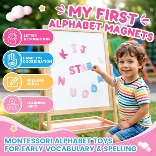 JoyCat Silicone Magnetic Alphabet Letters Fridge Magnets, Whimsical Color