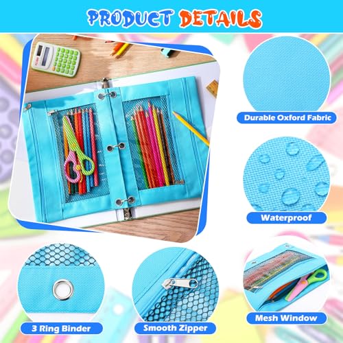 Zhehao 100 Pcs Classroom Binder Pencil Pouches, Blue, 2 Zipper - color: Blue, style: 2 Zipper