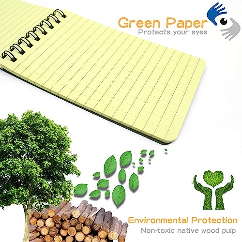 20 Pack Waterproof Notebook, All Weather Shower Pocket Size Tactical Notepad Top Spiral Steno Notepads Green Grid Paper Eye Protection for Outdoor Activities Recording (3 x 5 in) (20)