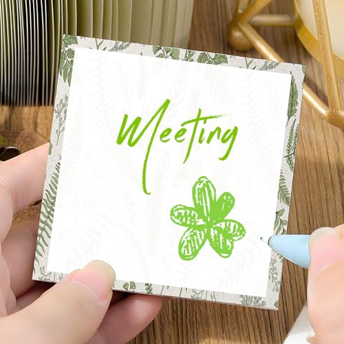 Sticky Notes 3x3 Inches, 2 Pads, Easy Post Cute Self-Stick Notes, Colorful Self Stick Notes Pads for Home Office Notebooks Accessories, Strong Adhesive Note Pad Green Leafs - color: Green Leafs