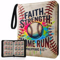 Card Binder 9 Pocket, Colorful Baseball, 900 Cards, PU Leather - color: Colorful Baseball