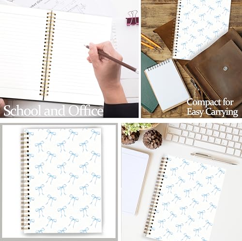 GDJIEGBC Preppy Blue Ribbon Bow Notebook 5.5x8.3in - color: Color-G