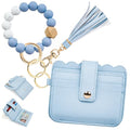 Wristlet Wallet for Women with Keychain – RFID Card Holder Small Wallet Wristlet with Key Ring - color: Blue, style: Classic
