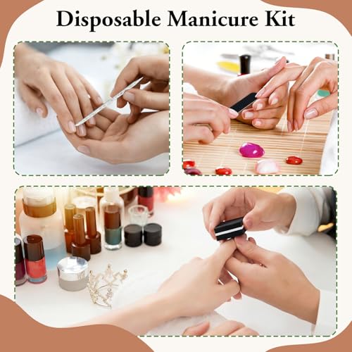 100 Sets Disposable Manicure Kit Individually Package, Black - color: Black