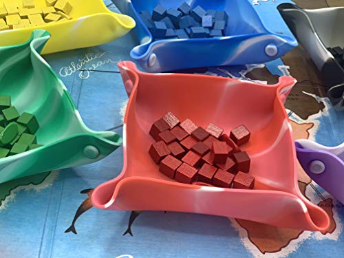 Luck Lab Board Game Token Trays, 6-Pack Folding Silicone Swirl Color Bowls