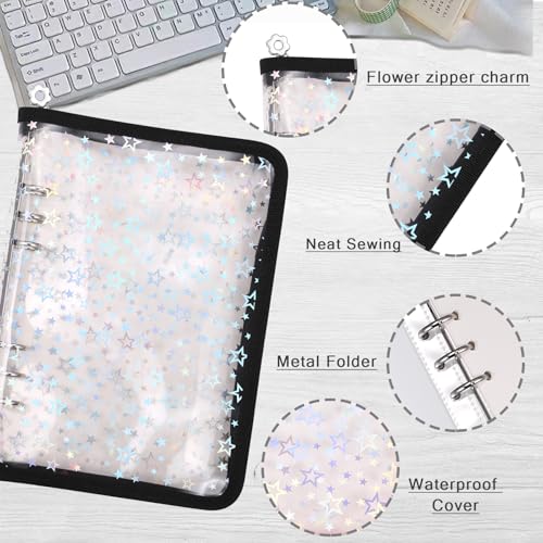 MUDOR 4 in 1 Sticker Storage Organizer Binder,Collecting Book Album Holder - color: Black