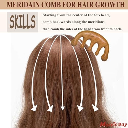 Wooden Scalp Massager for Scalp Relax, Loc Comb, Scalp Gua Sha - style: 02 Lucky