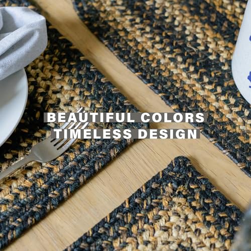 Homespice Kilimanjaro Jute Braided Placemats, Oval 13x19 Set of 4 - color: Kilimanjaro