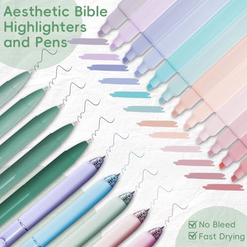 XKDOUS 50 Bible Study Supplies Journaling Kit with Journal and Case, Green - color: Green