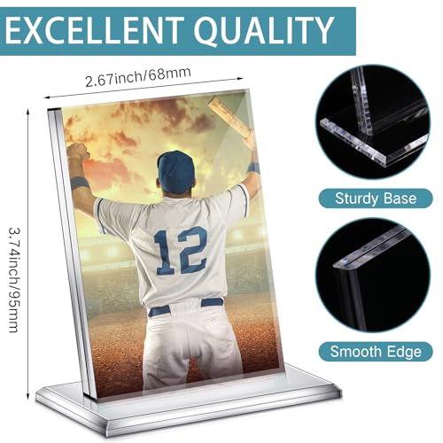 Mudder 3 Pack Acrylic Baseball Card Frame Display Stand Trading Card Holder Clear Display Stand