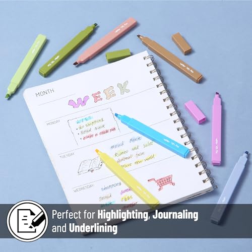 Mr. Pen- Aesthetic Highlighters No Bleed, 8 Pack, Assorted Colors | Chisel Tip, Cute Highlighters Assorted Colors for Journaling, Highlighting, Underlining, Fast Dry, Back to School Supplies - color: Autumn Colors, size: 8 Pack