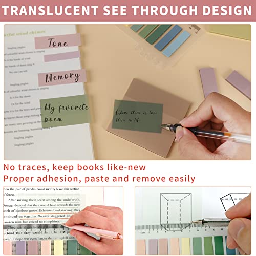 ONEDONE Transparent Sticky Notes 700 Sheets -Clear Sticky Notes for Annotating Books Translucent Book Tabs Book Page Markers Office & School Supplies - color: 19 Colors